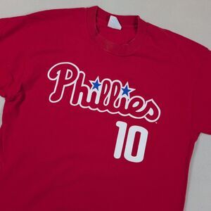 Vintage Majestic Philadelphia Phillies Darren Daulton #10 Tee Shirt Size L MLB